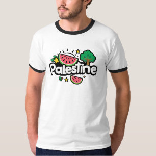 Camiseta Linda palavra Palestina cercada pela árvore de mel