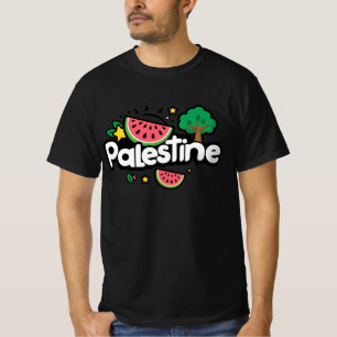Camiseta Linda palavra Palestina cercada pela árvore de mel