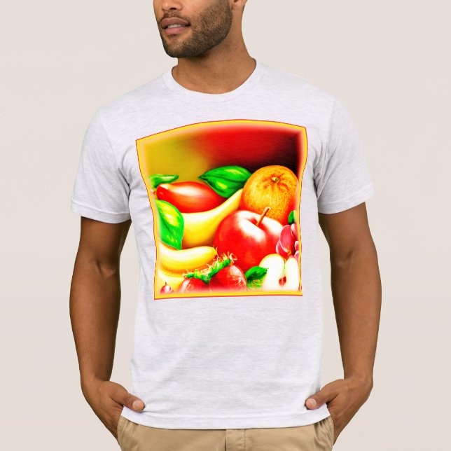 Camiseta Linda pintura de Frutas Tropicais. Comprar Agora (Frente)