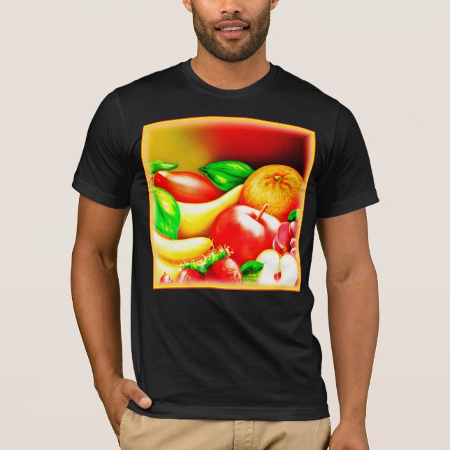 Camiseta Linda pintura de Frutas Tropicais. Comprar Agora (Frente)