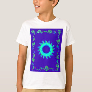 Camiseta Linda pintura de óleo de arte azul iridescente