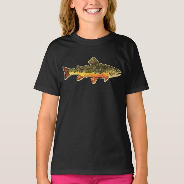 Camiseta Linda pintura de peixe com trincas (Frente)