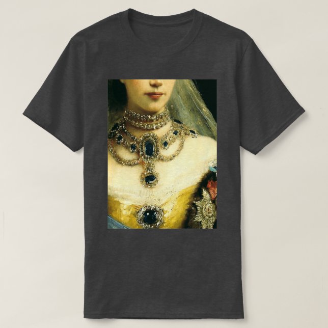 Camiseta Linda pintura renascentista de um pescoço enfeitiç (Frente do Design)