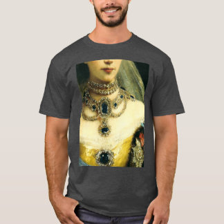 Camiseta Linda pintura renascentista de um pescoço enfeitiç