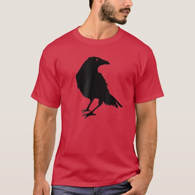 Camiseta Linda Prata Negra Raven Bird Silhouket (Frente)