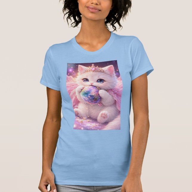 Camiseta Linda Princesa Kitty comendo um planeta (Frente)