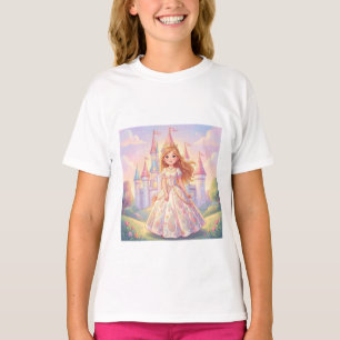 Camiseta Linda princesinha com castelo cintilante
