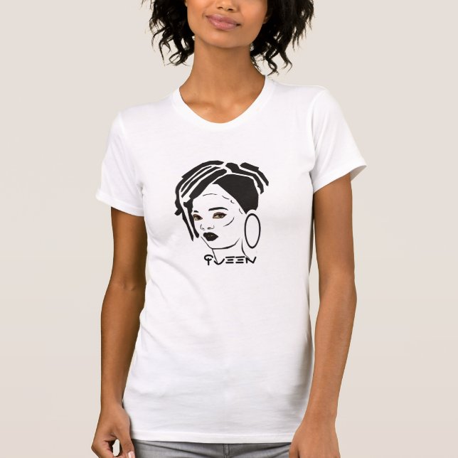 Camiseta Linda rainha africana T-Shirt (Frente)