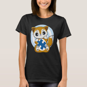 Camiseta Linda Raposa e Apoio à Conscientização sobre o Aut