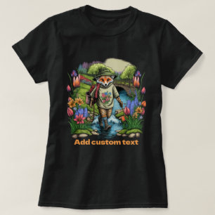 Camiseta Linda raposa viajante flor silvestre, Amantes de r