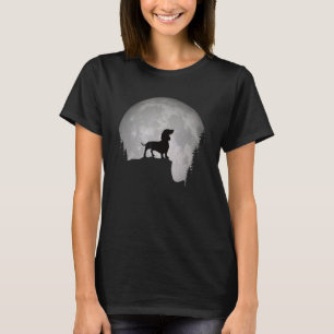 Camiseta Linda Silhueta de Cachorro Retro. Love Dac