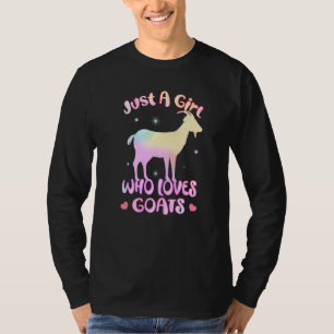 Camiseta Linda Só Uma Garota Que Ama Cabras Garotas Fazende