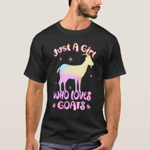 Camiseta Linda Só Uma Menina Que Ama Cabras Meninas Fazende