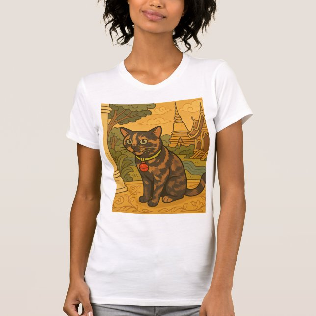 Camiseta Linda t-shirt de gato Sião para mulheres (Frente)