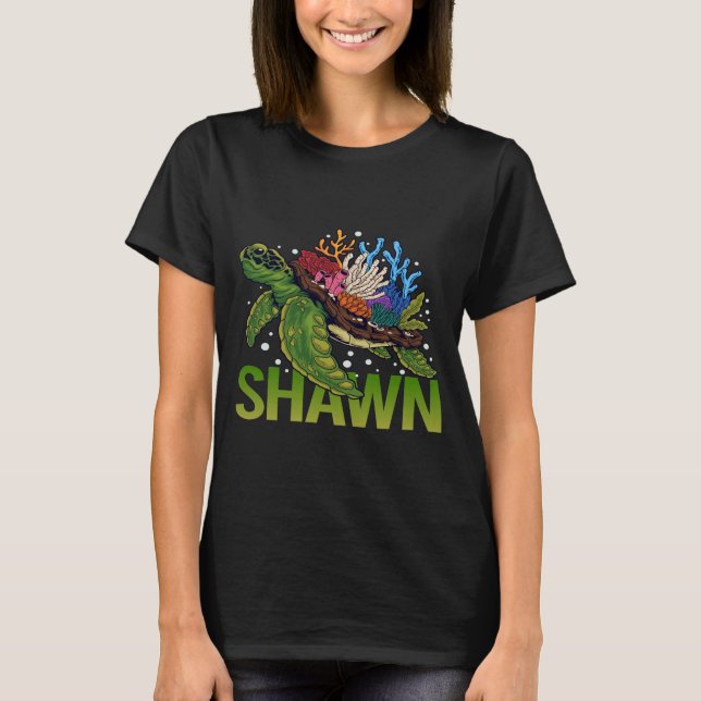 Camiseta Linda Tartaruga - Nome Shawn (Frente)
