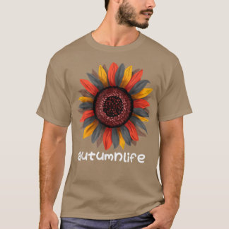 Camiseta Linda Tendência Bonita Fall Season Sunflower