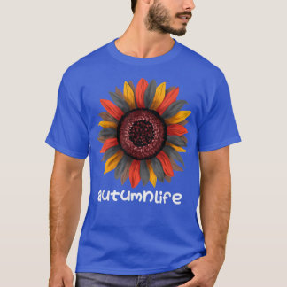 Camiseta Linda Tendência Bonita Fall Season Sunflower