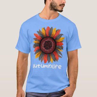 Camiseta Linda Tendência Bonita Fall Season Sunflower