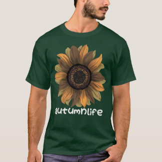 Camiseta Linda Tendência Bonita Fall Season Sunflower