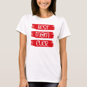 Camiseta Linda Vermelha Moderna Melhor Mãe de Todos os Temp