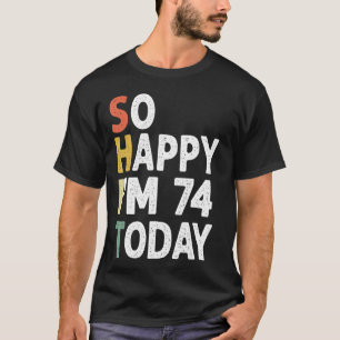 Camiseta Linda Vintage De Aniversário De 75 Anos Tão Feliz 