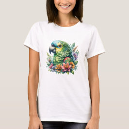 Camiseta Linda Watercolor Amazon Parrot