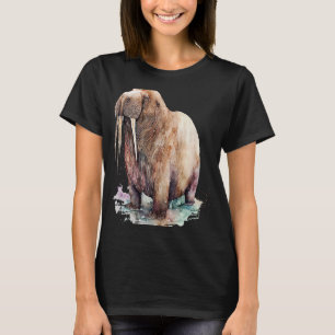 Camiseta Linda Watercolor Walrus Retrato