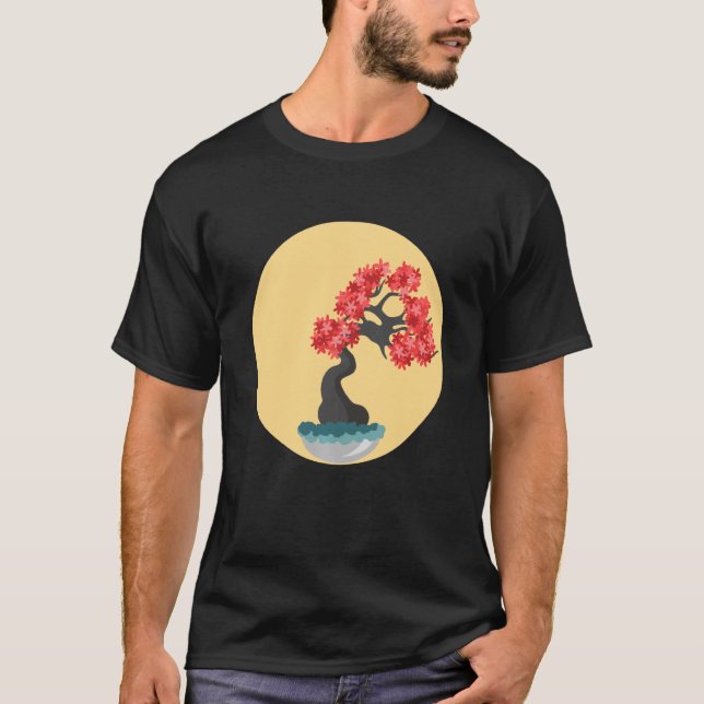 Camiseta Linda Zen Bonsai Tree T Shirt Yoga Circle Grap (Frente)