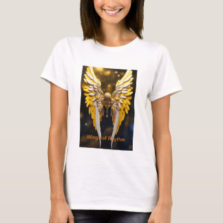 Camiseta Lindas asas de anjo em amarelo e ouro