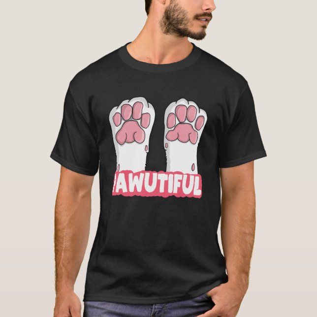 Camiseta Lindas e bonitas patas de gato, gatinhas loucas, m (Frente)