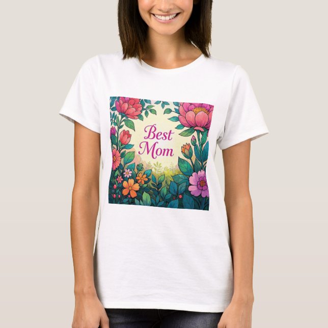 Camiseta Lindas Flores De Aquarela Colorida (Frente)