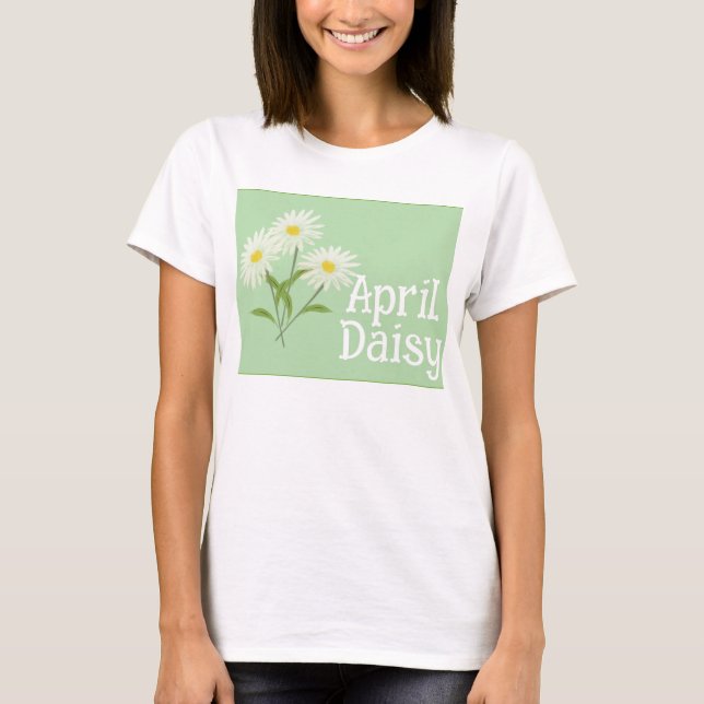 Camiseta Lindas Flores de Margarida Aquarela Aniversário de (Frente)