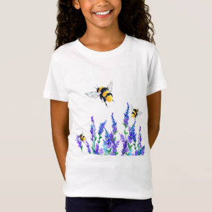 Camiseta Lindas flores de primavera e abelhas voando - Dese