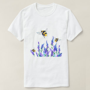 Camiseta Lindas flores de primavera e abelhas voando - Dese