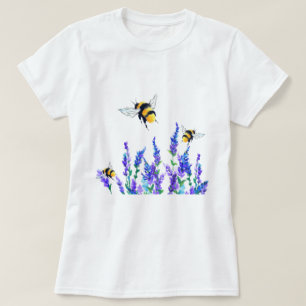 Camiseta Lindas flores de primavera e abelhas voando - Dese