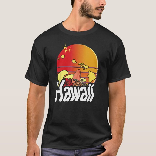 Camiseta Lindas Ilhas Hawaii, Souvenir Idea (Frente)