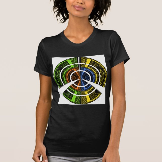 Camiseta Lindas ilustrações circulares coloridas africanas (Frente)
