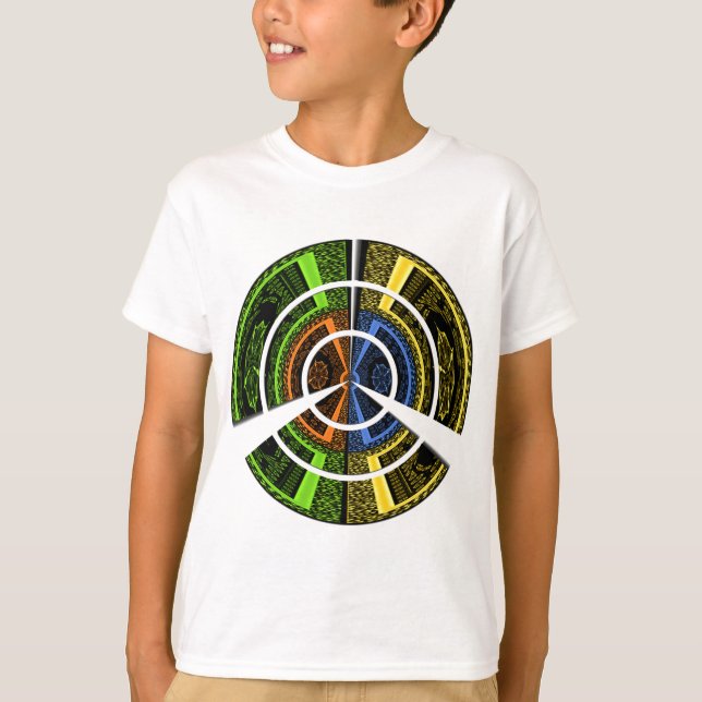 Camiseta Lindas ilustrações circulares coloridas africanas (Frente)