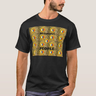 Camiseta Lindas Pessoas de cores tradicionais africanas