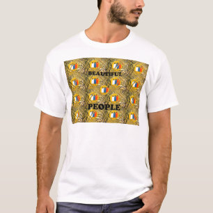 Camiseta Lindas Pessoas de cores tradicionais africanas
