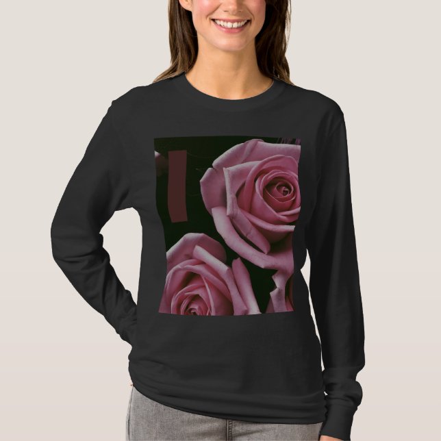 Camiseta Lindas Rosa Básicas de Longa Folga Básica (Frente)