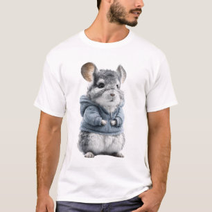 Camiseta Lindíssimo Chinchila com Capuz Azul