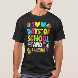 Camiseta Lindo 100 Dias De Escola E Ainda Amando Corações