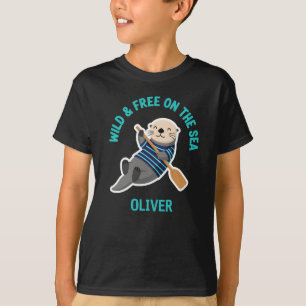 Camiseta Lindo Animal Marinho Náutico "Lontra Selvagem e Li