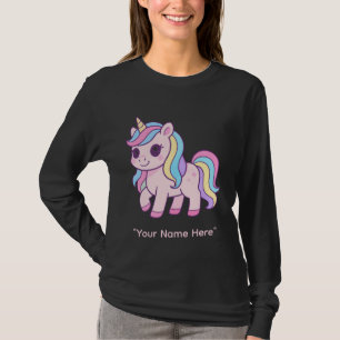 Camiseta Lindo Aniversário de Meninas Unicórnio Arco-íris P