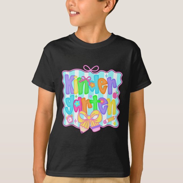 Camiseta Lindo Arco de Volta às Aulas Pré-escolar Fofo Gi (Frente)