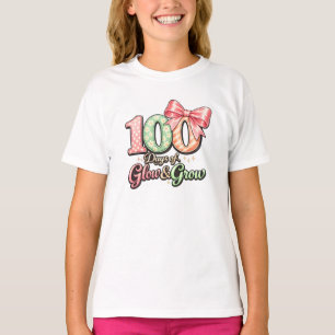Camiseta Lindo Arco Floral de 100 Dias de Escola Glow e Gro