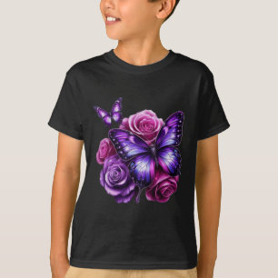 Camiseta Lindo Borboleta Roxa Rosa Borboleta Amantes G