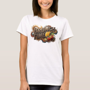 Camiseta Lindo BRUNCH TIME de laranja Impressão