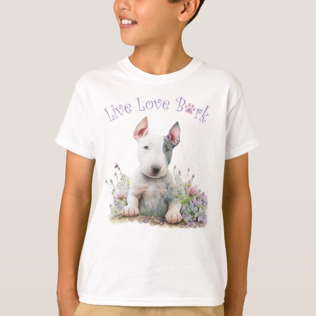 Camiseta Lindo Bull Terrier Floral (Frente)